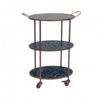 3 Tier Round Rolling Kitchen Cart Island Trolley