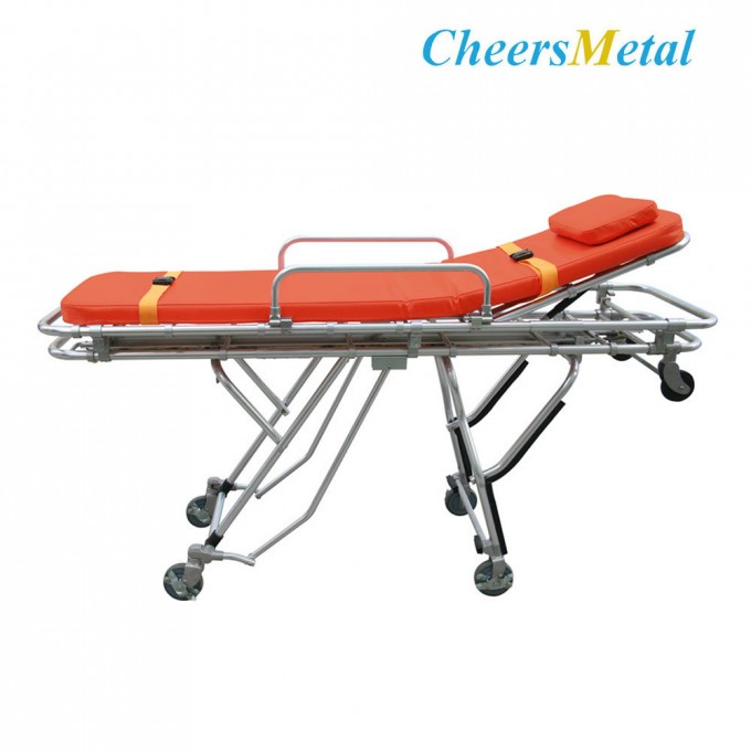 Mobile Stainless Steel Emergency Stretcher Trolley for Patient Transfer Image1