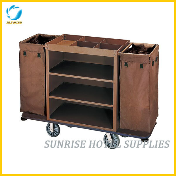 Guestroom Metal Construction Housekeeping Trolley with Amenities Holder Image1