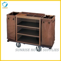 Guestroom Metal Construction Housekeeping Trolley with Amenities Holder
