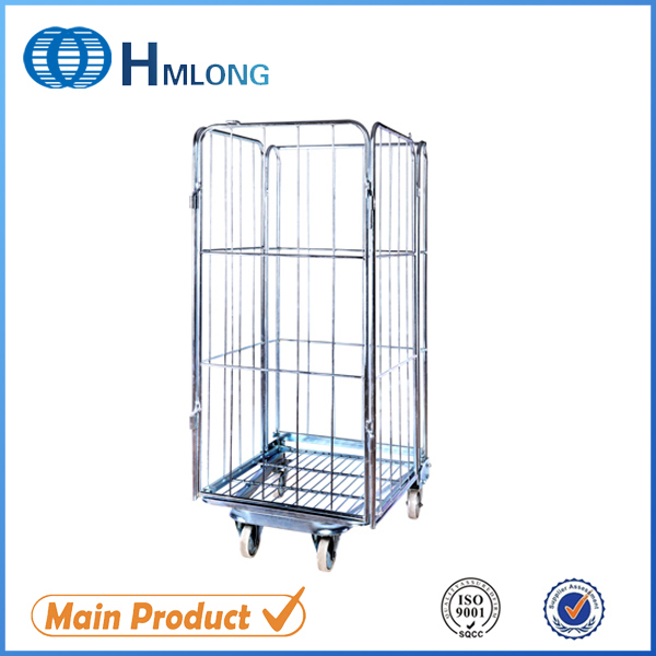 Hotels Folded Storage Wire Mesh Roll Trolley Image1
