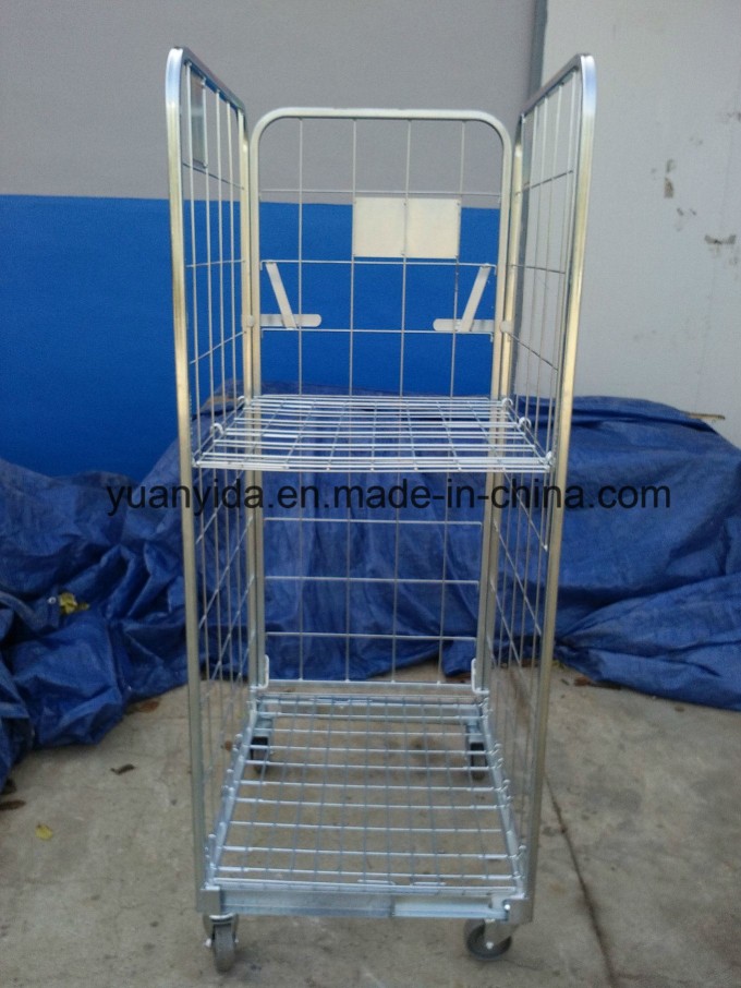2-Sided Foldable Roll Cotainer Storage Packing Trolley Image1