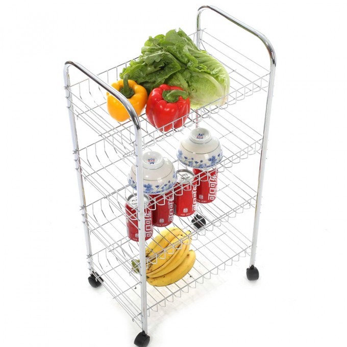 Top Metal Rolling Kitchen Storage Serving Cart Trolley (JP-SC984C) Image1