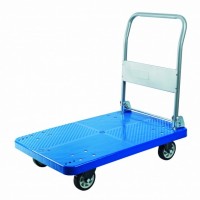 150kgs Plastic Platform Trolley Folding Hand Truck with PVC Wheels