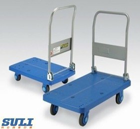 Flat Hand Pull Dolly Cart Heavy Duty Platform Storage Trolley Image1