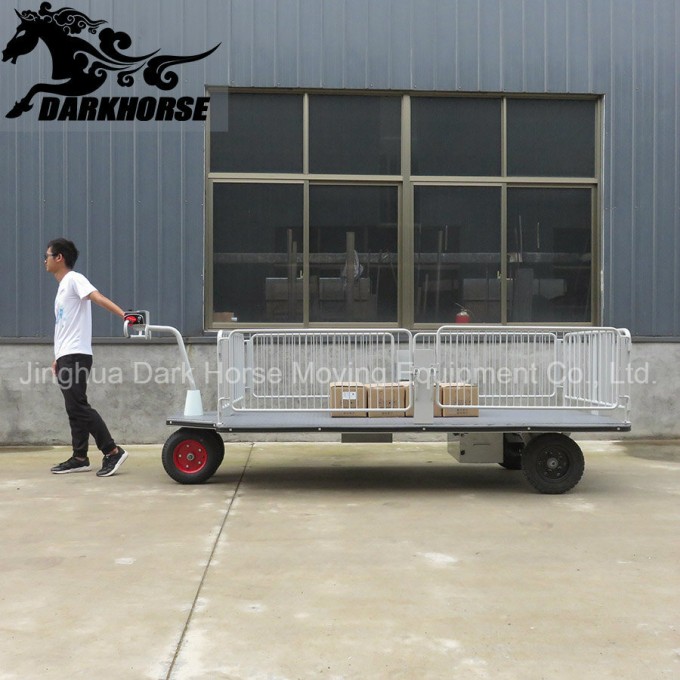 Dh-E1500 Motorized Platform Trolleys Electric Hand Trolley with Fence Big Table Size Image1