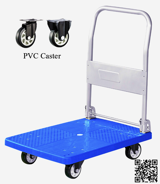 150kg Blue Platform Hand Truck Economical Foldable Trolley Image1