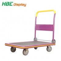 Folding Uni-Silent 300kg Low Noise Platform Warehouse Trolley with Fixed Handle