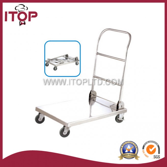 Folding 25 Round Tube Stainless Steel Platform Cart Trolley (A1046/A1047) Image1