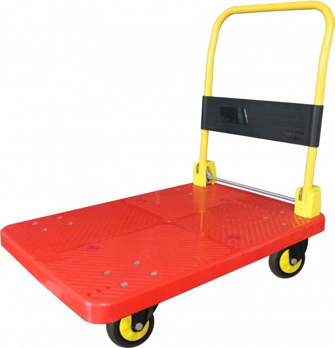 400kg Red Color Fashion Platform Folding Trolley with Noiseless Caster Image1