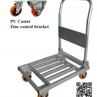 400kgs Platform Square Steel Tube Trolley with PU Caster