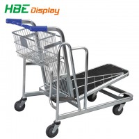 Supermarket Metal Platform Warehouse Cargo Trolley