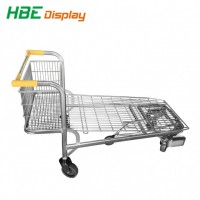 Warehouse Goods Transport Flat Platform Trolley with Five Wheels