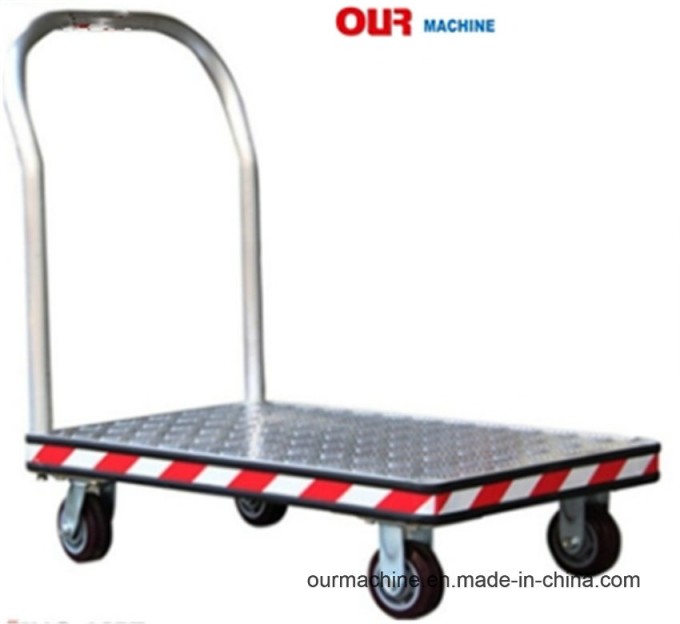 Hand Push Platform Moving Solid Rubber Four Wheels Aluminum Hand Truck Image1