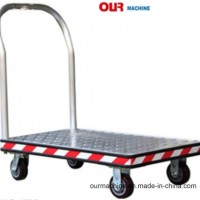 Hand Push Platform Moving Solid Rubber Four Wheels Aluminum Hand Truck