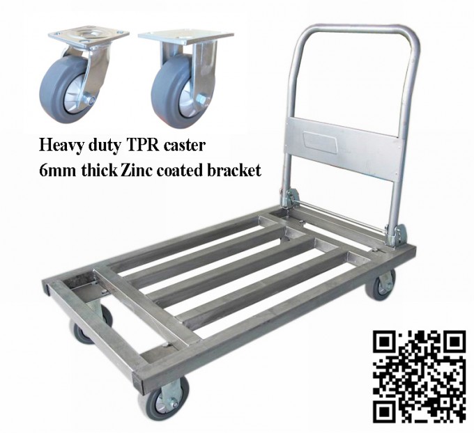 600kg Steel Tube Hand Trolley for Warehouse Image1
