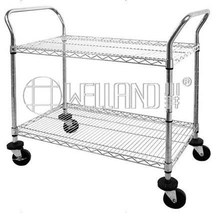 NSF Adjustable Steel Wire Shelving Utility Trolley, Hand Trolley Image1