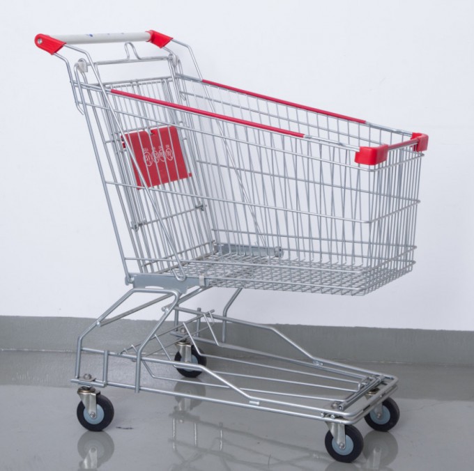Hand Shopping Cart Supermarket Steel Trolley Image1