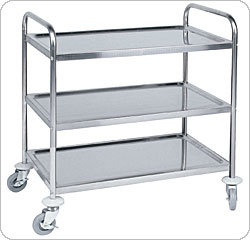 Hand Stainless Steel Wheel Medical Trolley Kitchen Trolleys with Ce (GDS-028) Image1