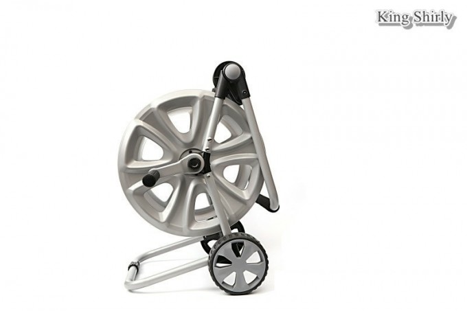 Metal Folding Hose Reel Trolley with Hose Tracking Guide Image1