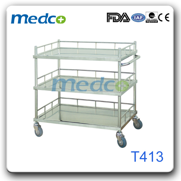 Hospital Use 304# Stainless Steel Surgical Instrument Trolley Image1