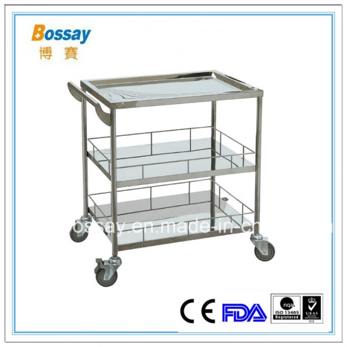 304# Stainless Steel Instrument Medical Trolley Image1