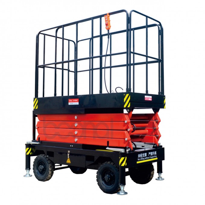 Mobile Manual Hydraulic Scissor Lift Table Trolley Image1