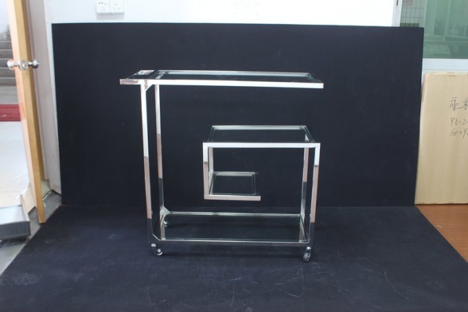 Stainless Steel Trolly Glass Top Trolly Function Trolley Image1