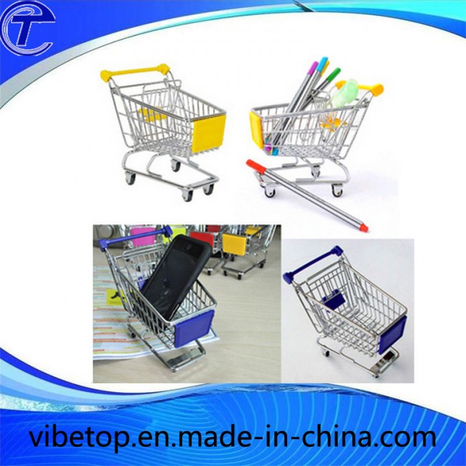 Stainless Steel Mini Supermarket Shopping Trolley Storage Cart Image1