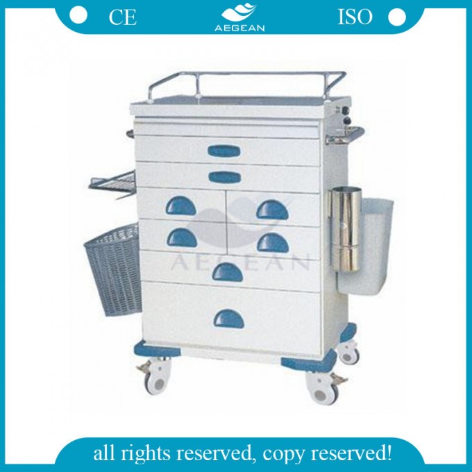AG-At021 High Quality Hospital Used for Nursing 3-Tier Stainless Steel Trolley Image1