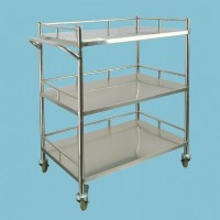 Hospital 3-Tier Movable Stainless Steel Instrument Trolley