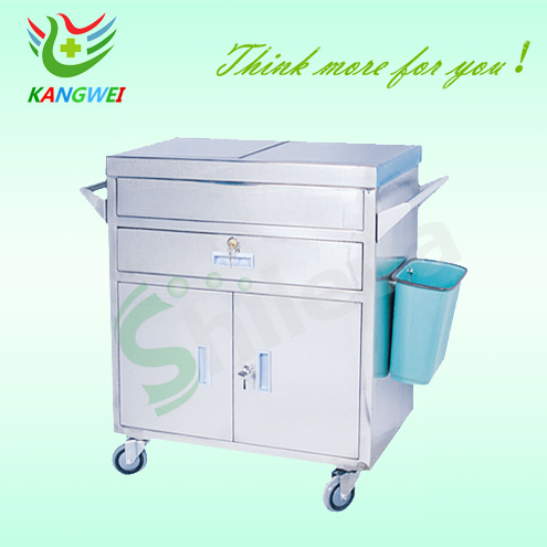 Stainless Steel Hospital Emergency  Cart Medical Trolley Image1