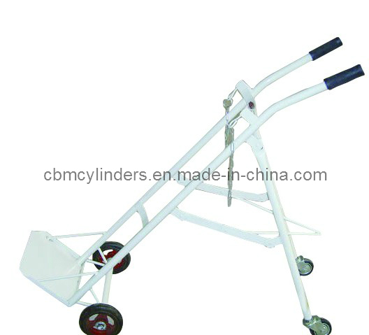 Large Oxygen Cylinder Trolley (Paint White) Image1