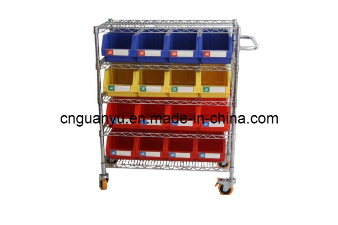 Wire Shelving Trolley with Bins Unit (WST3614-003) Image1