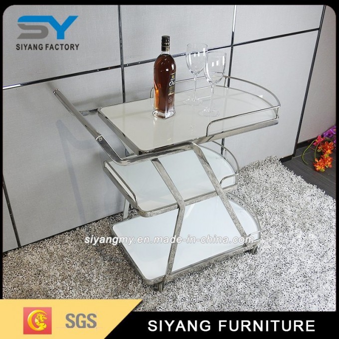 Stainless Steel Kithchen Dining Wine Trolley Wine Cart Image1