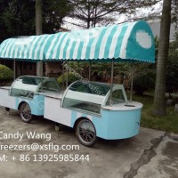 Gelato Cart / Ice Cream Trolley Display Showcase / Italian Gelati Cars Freezers with Wheels for Sale