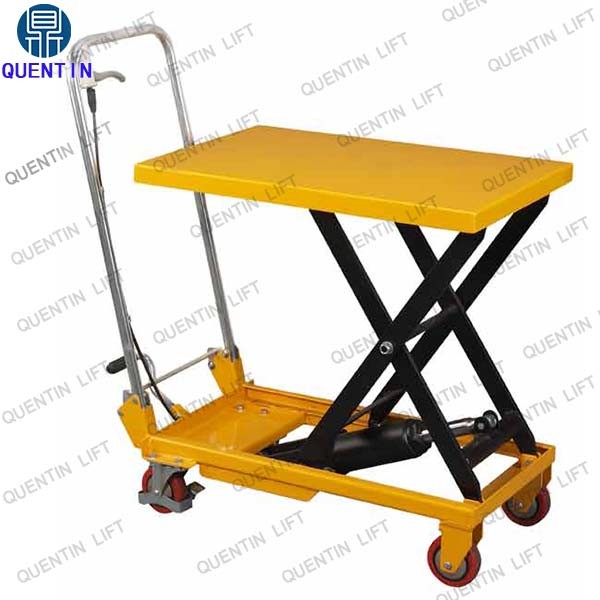 Mobile Manual Hydraulic Scissor Lift Table Trolley Image1