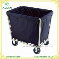 Hotel Stainless Steel Blue Color Linen Trolley