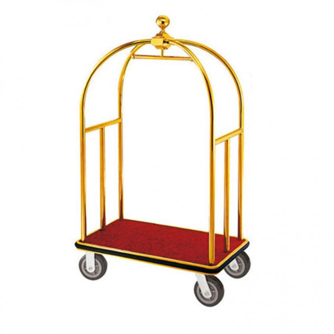 Stainless Steel Hotel Housekeeping Luggage Plate Trolley for Sale Image1