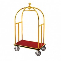Stainless Steel Hotel Housekeeping Luggage Plate Trolley for Sale