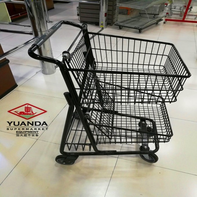 Double Basket Shopping Trolley for Sale Image1