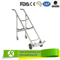 Stainless Steel Double Feet Oxygen Bottle Trolley with Light Weight