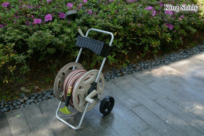 Hose Reel Trolley W/ Utility Tray for Garden Image1