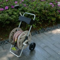 Hose Reel Trolley W/ Utility Tray for Garden