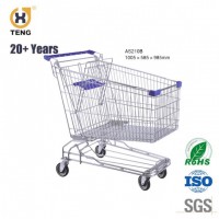Asian Style 210L Metal Shopping Cart Trolley in Supermarket