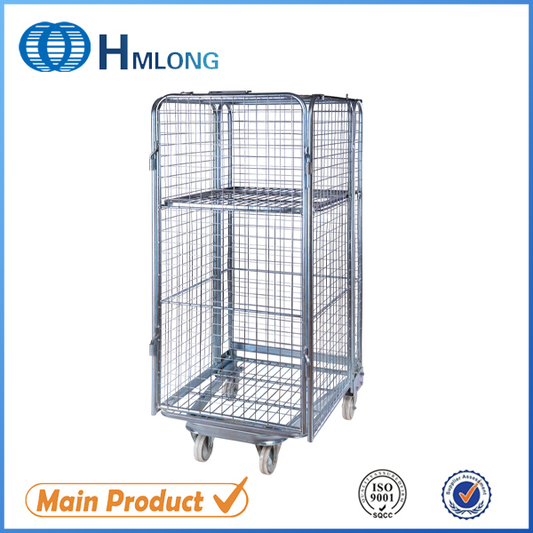 Collapsible Warehouse Transport Steel Roll Cage Trolley Image1