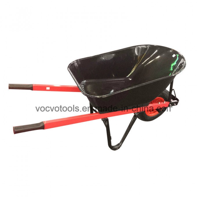 China Market Wooden handle Wheel Wheelbarrow with 650-8 Pneumatic Wheel Image1