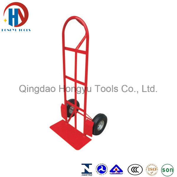 Hot Sale Metal Plate Stainless Steel Handle Hand Trolley (HT1819) Image1