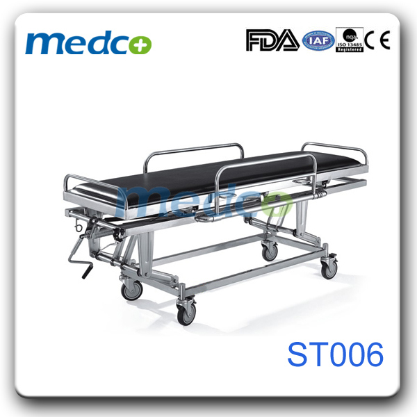 Stainless Steel Manual Hospital Emergency Ambulance Transfer Stretcher Trolley Image1