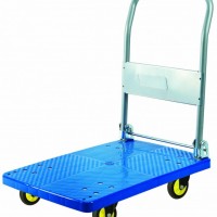 300kg Blue Plastic Platform Foldable Hand Truck with TPR Wheel